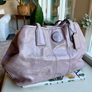 Coach Metallic Mauve Shoulder Bag